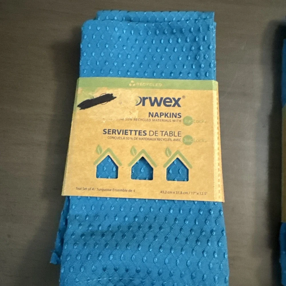 Norwex Counter Cloth Napkins 3 Set of 4 New In Package Teal  12 Total